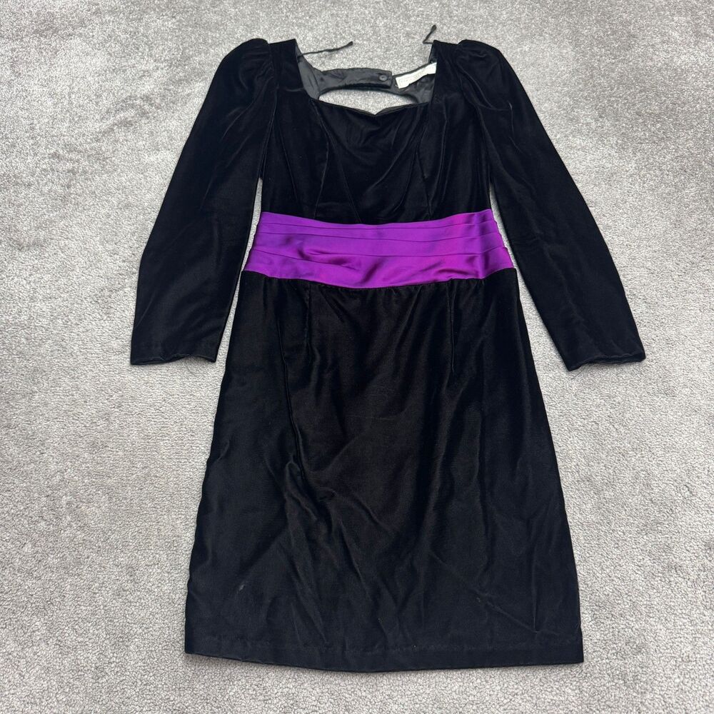 Vintage 80s Jessica McClintock Gunne Sax Backless Cut-Out Sheath Dress Womens XS